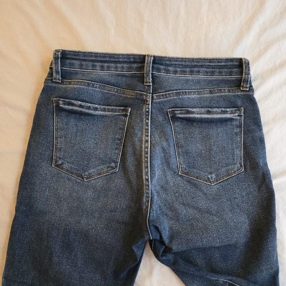 Evereve The Ever Straight High Rise Fit Medium Blue Denim Wash Stretch - Picture 10 of 10